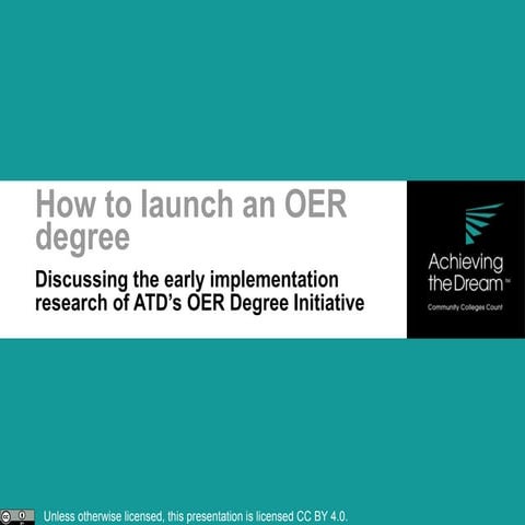 How to Launch an OER Degree | 2017 NE OER Summit