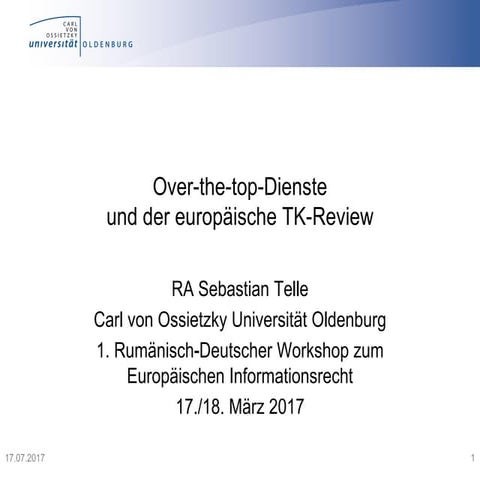 Sebastian Louven - OTT-Dienste im europäischen TK-Review