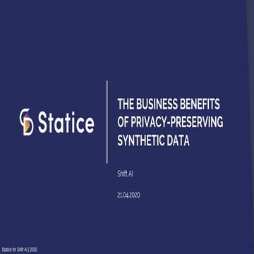 Shift AI 2020: Business benefits of privacy-preserving synthetic data | Sebas...