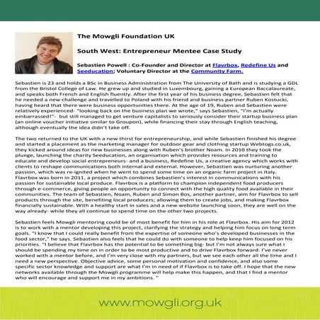 Sebastien Powell: Mowgli South West Entrepreneur