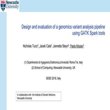 Design and evaluation of a genomics variant analysis pipeline using GATK Spar...