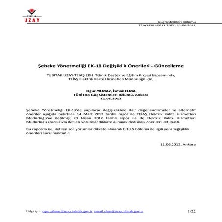 Sebeke Yonetmeligi ek18 Degisiklik Onerilerinin Yan Hizmetler Acisinden Deger...