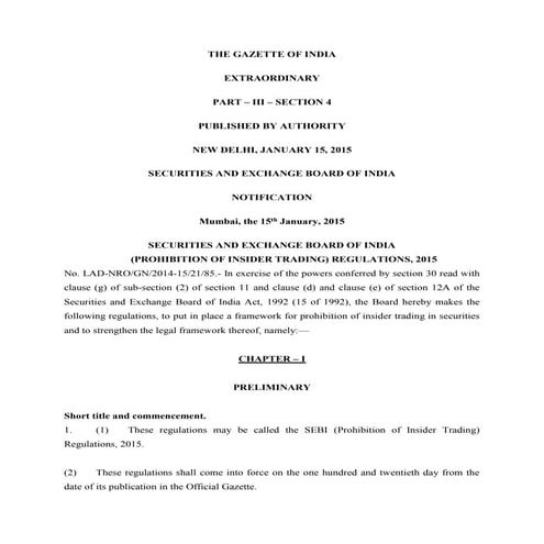 SEBI Insider Trading Regulations for reference