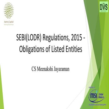 SEBI (Listing obligations and disclosure requirements) Regulations, 2015 - Ob...