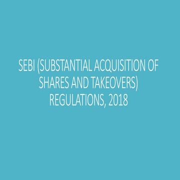 Sebi Substantial Acquisition of shares and Takeover Regulation | PPTX