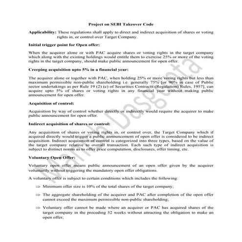 Sebi sast project | PDF