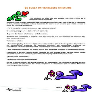 Se busca un verdadero cristiano
