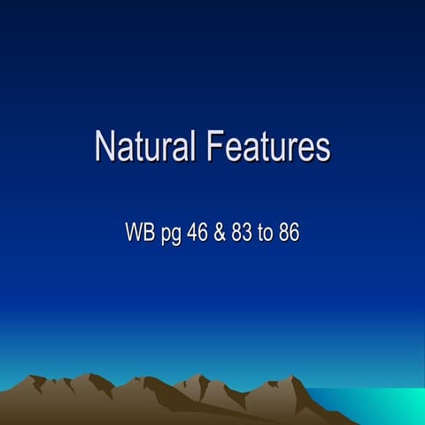 Sec 1 NA - Natural Features