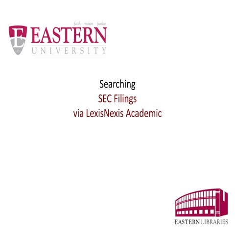 Searching SEC Filings via LexisNexis Academic