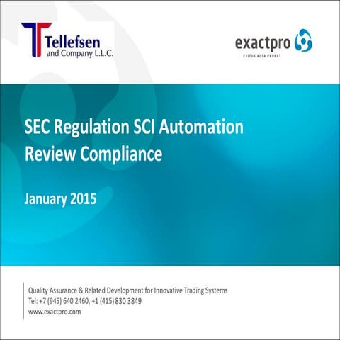SEC Regulation SCI Automation Review Compliance