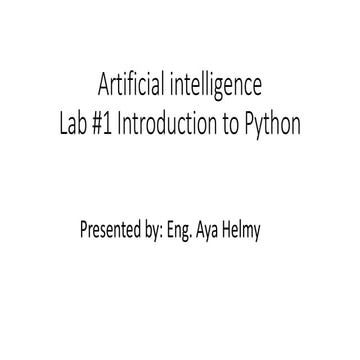 Comprehensive Introduction to Python Programming for AI Beginners | PDF