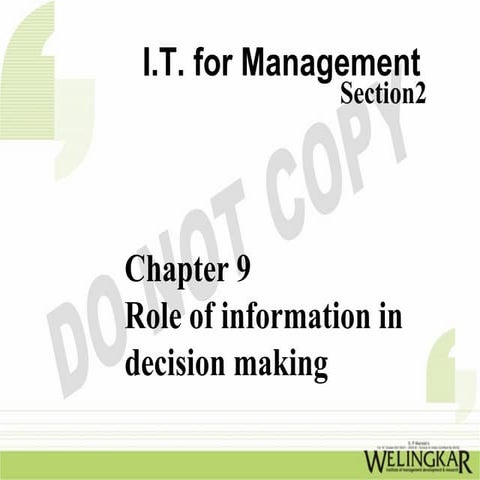 Role of Information Technology in Decision Making