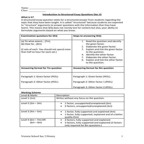 Sec 2 History SA2 format | DOC