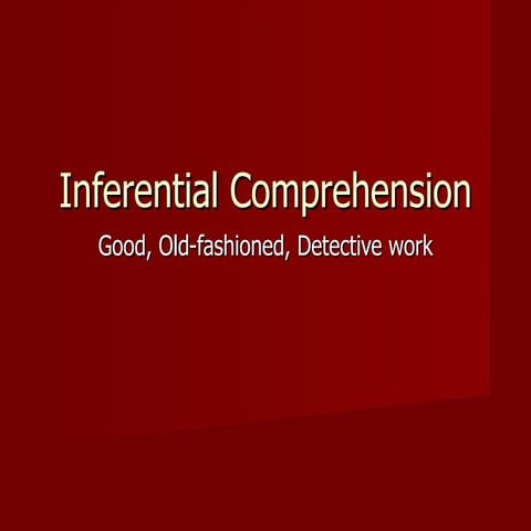 English Comprehension (Inference Qns)