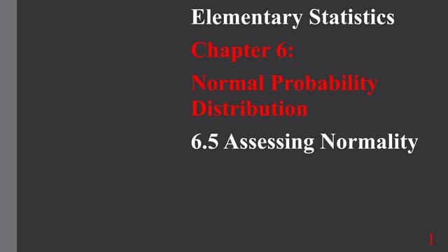 Assessing Normality