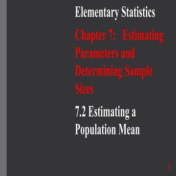 Estimating a Population Mean