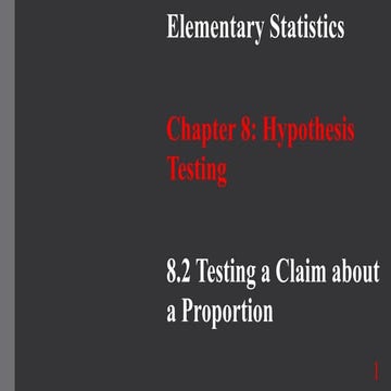 Testing a Claim About a Proportion