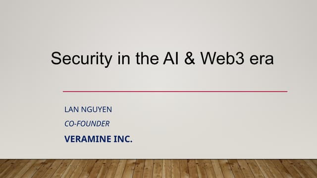Security in the AI and Web3 era - Veramine
