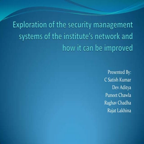 Institutional IT Security