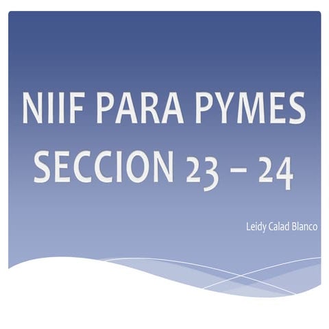 Sección 23 y 24 : Ingresos de Operaciones Ordinarias/ Subvenciones del Gobierno