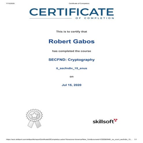SkillSoft - SECFND Cryptography