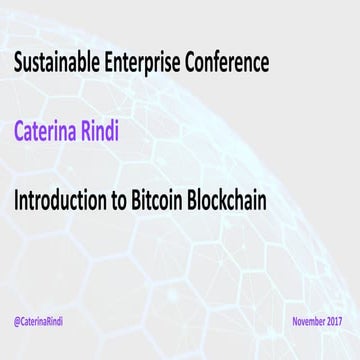 Rindi - Intro to the Bitcoin Blockchain and Sustainability Applications