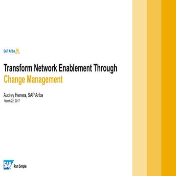 Transform Network Enablement Through Change Management