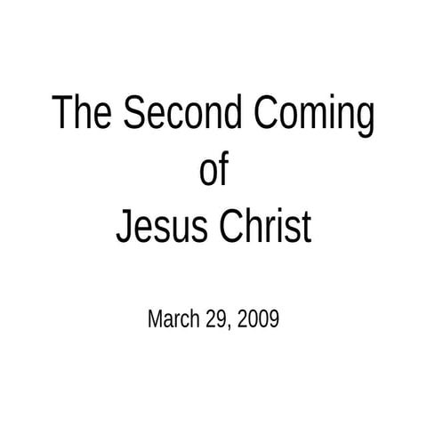 Second Coming Of Jesus Christ LDS PPT