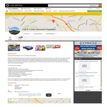 Second hand car parts company