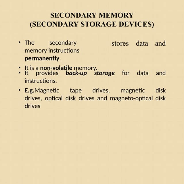 Secondary memory | PDF