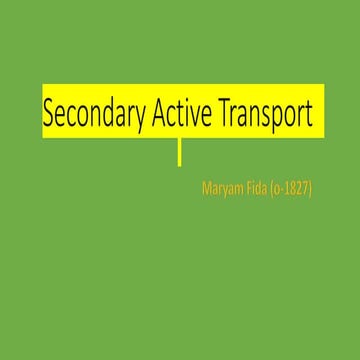 Secondary active transport
