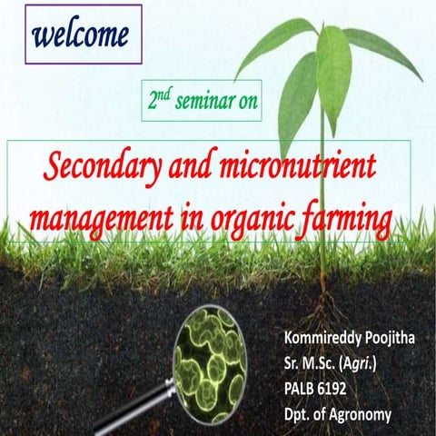Secondary and micronutrient management in organic farming