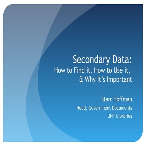 Using Secondary Data