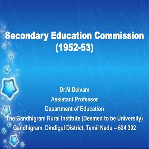 Secondary education commission