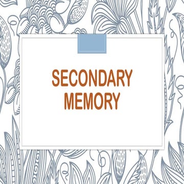Secondary memory | PDF
