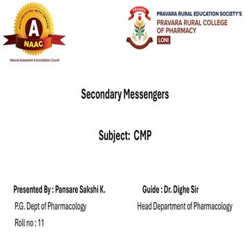 Secondary Messengers and it's role . Pdf