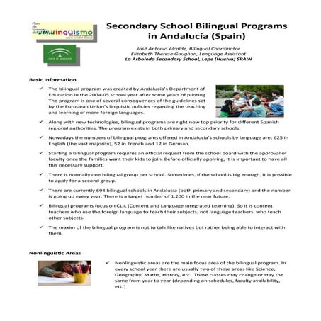Secondary school bilingual programs