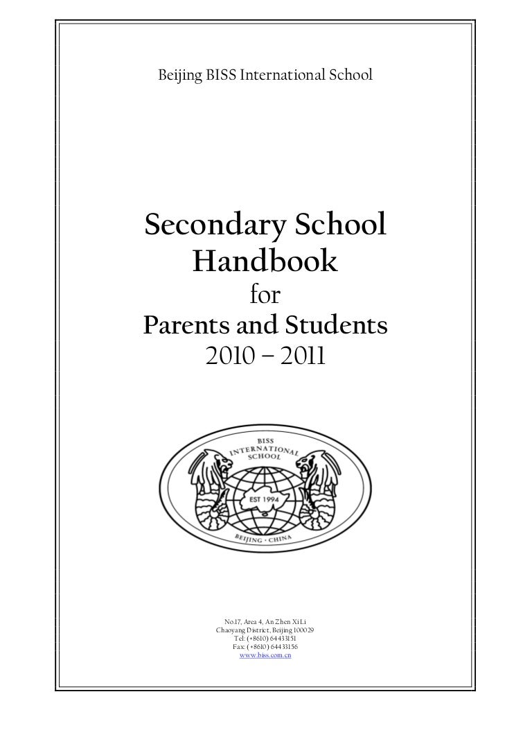 Secondary school handbook 1011