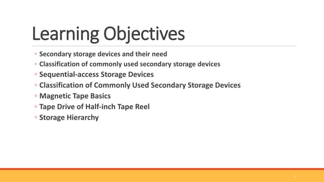 Secondary storage