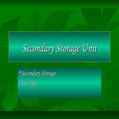 Secondary storage unit