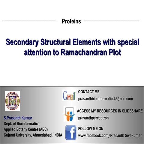 Secondary structural elements & ramachandran plot