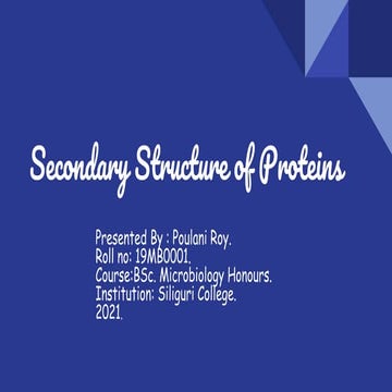 Secondary structure of proteins