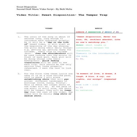 Second draft script   beth melia
