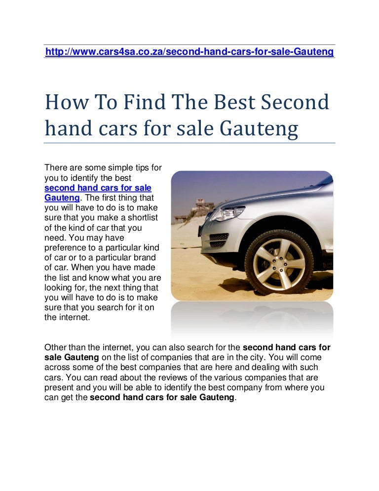 Second hand cars for sale gauteng