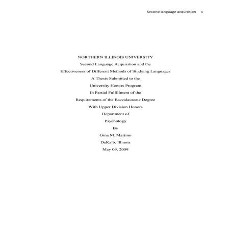 Second Language Acquisition