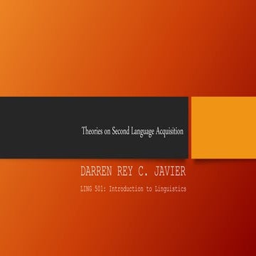 Second Language Acquisition (George Yule)