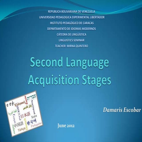 Second language acquisition stages