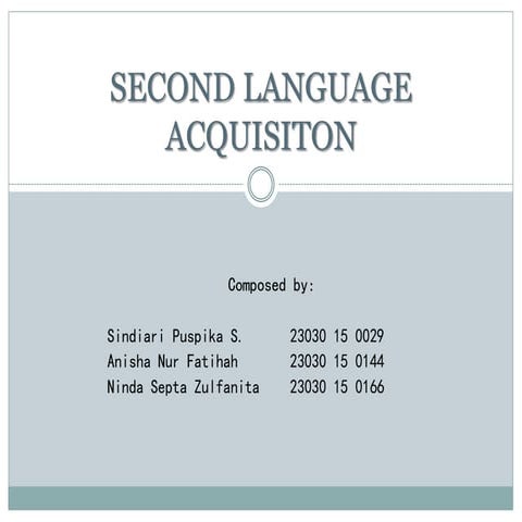 Second Language Aquisition