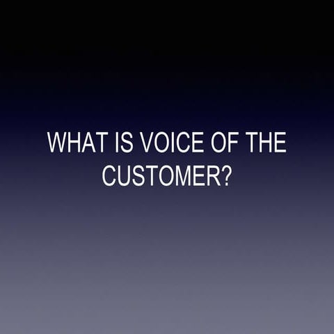 What is Voice of the Customer?