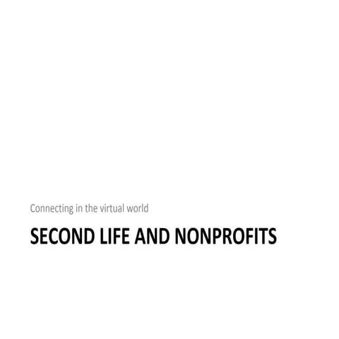 Second Life and Nonprofits